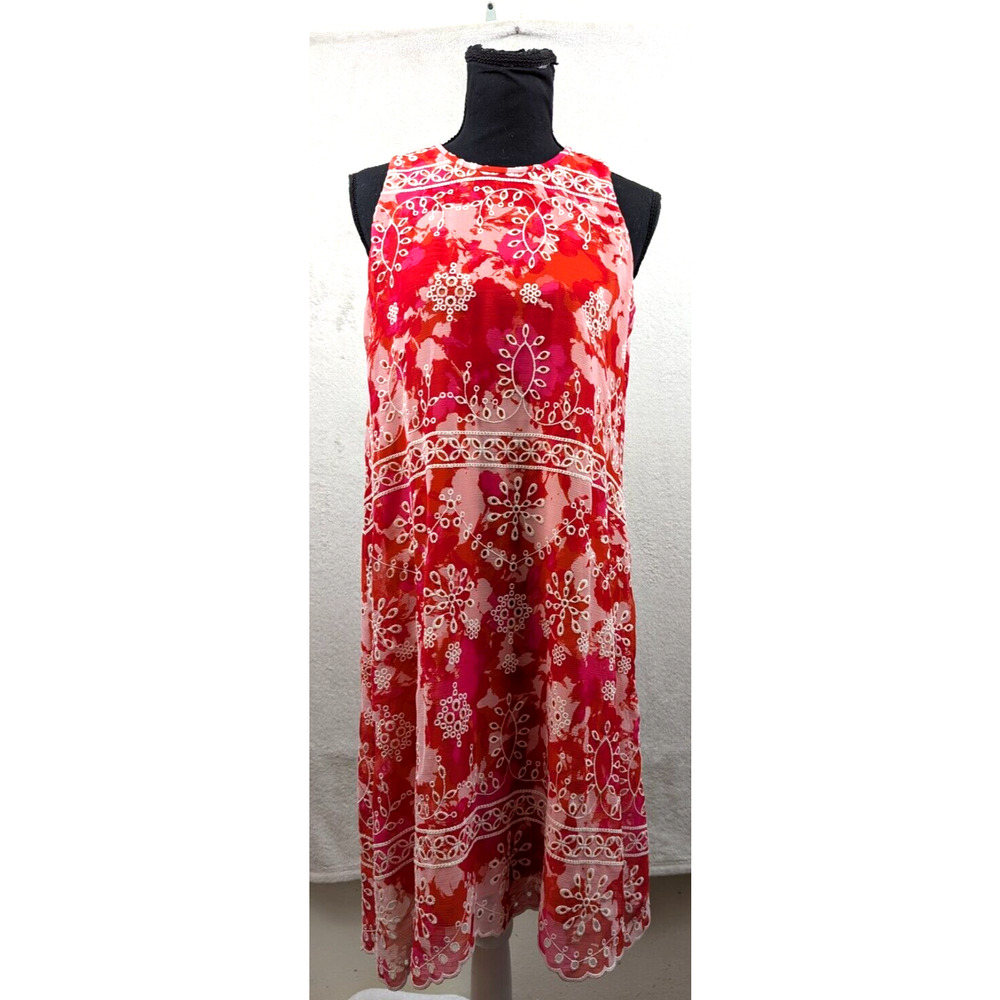 Calvin Klein sz 6 Sheath Dress sleeveless tank multi color lined 0804